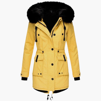 Damen Winterjacke Lang Warm Kapuzenjacke Casual