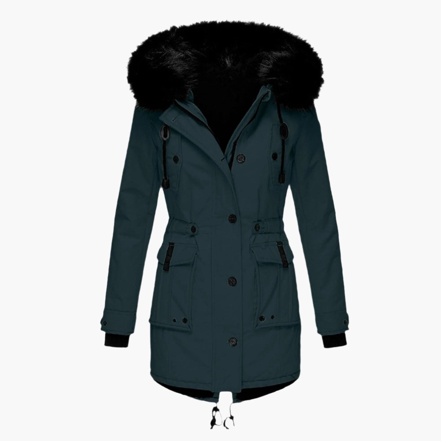 Damen Winterjacke Lang Warm Kapuzenjacke Casual