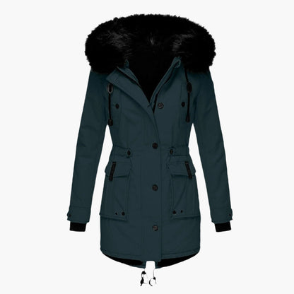 Damen Winterjacke Lang Warm Kapuzenjacke Casual