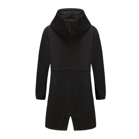 Langer Damen Trenchcoat Modern Elegant Schwarz - BerlinGlamour