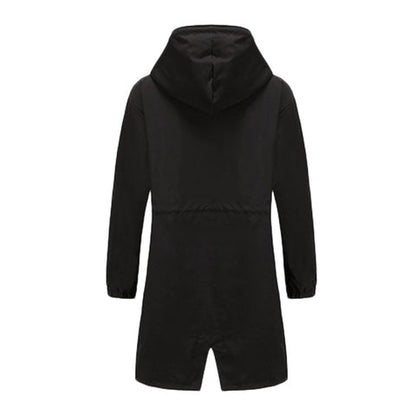 Langer Damen Trenchcoat Modern Elegant Schwarz - BerlinGlamour