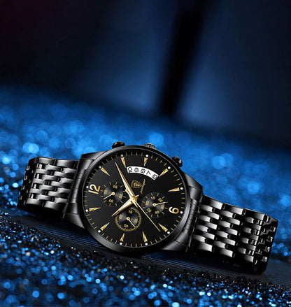 Herren Armbanduhr Stahl Edel Elegant