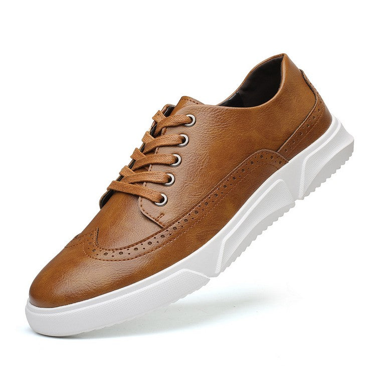Herren Leder Sneaker Elegant Braun für Geschäftsanlässe
