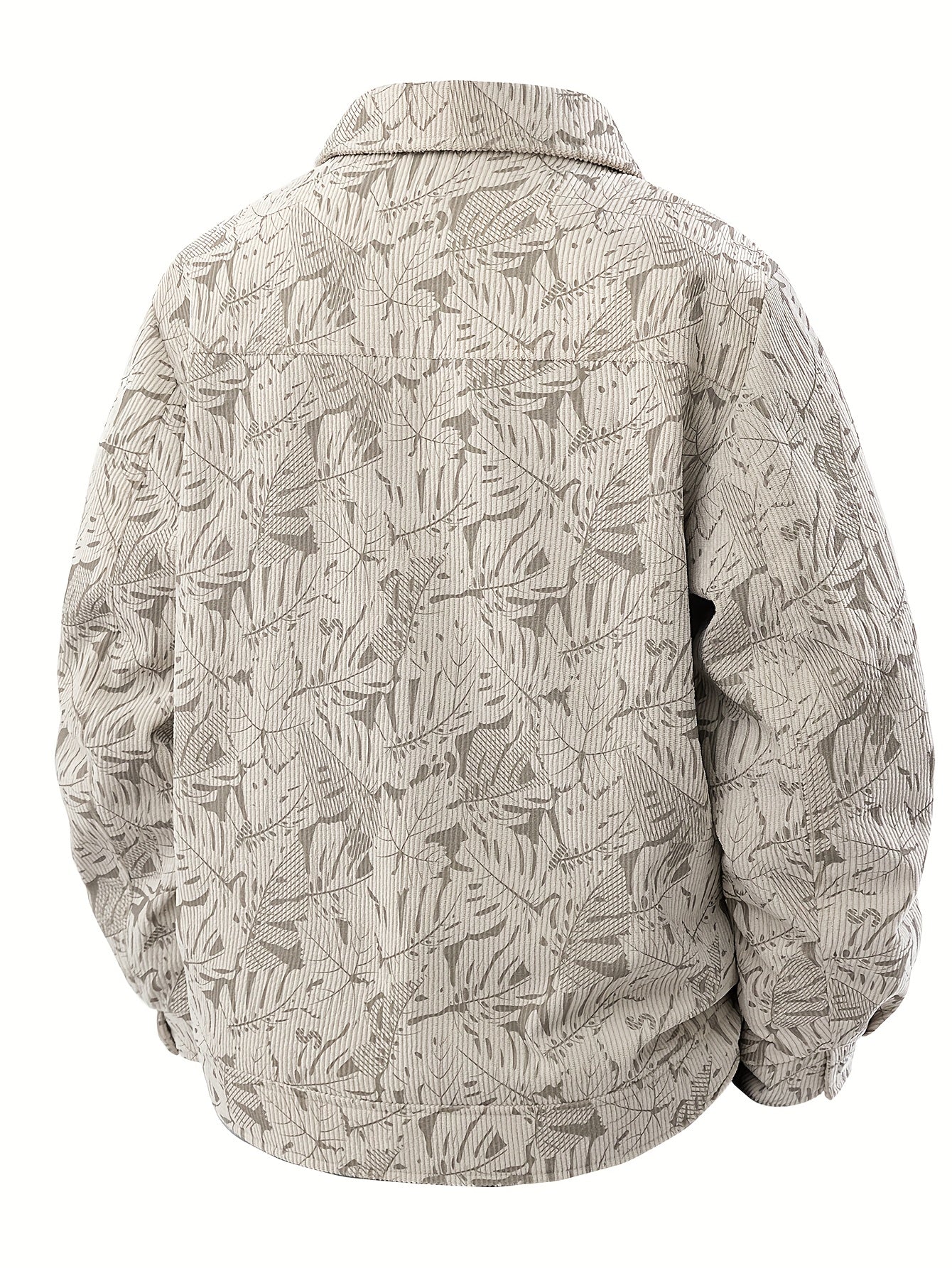 Herren Cordjacke Lässig Beige Modern