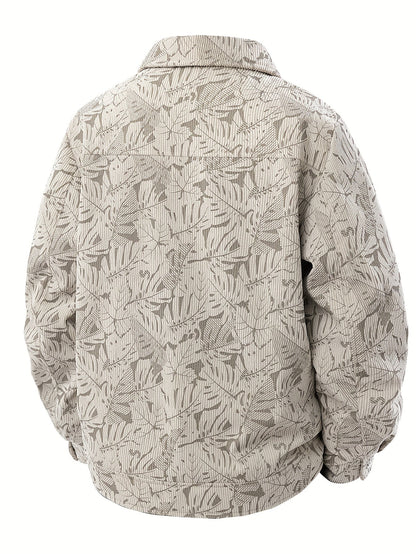 Herren Cordjacke Lässig Beige Modern