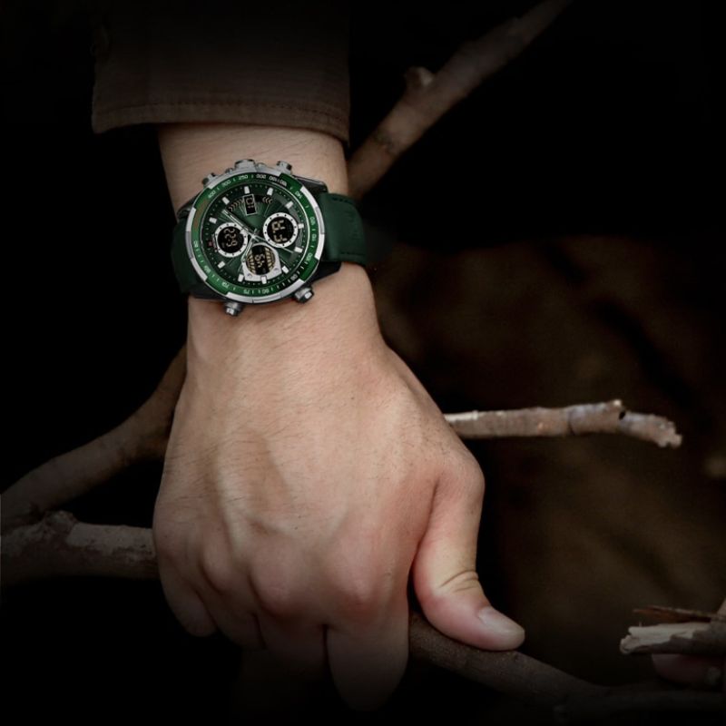 Herren Armbanduhr Edelstahl Marine Chrono