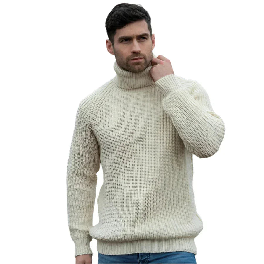 Herren Pullover Warm Kragen Hoch