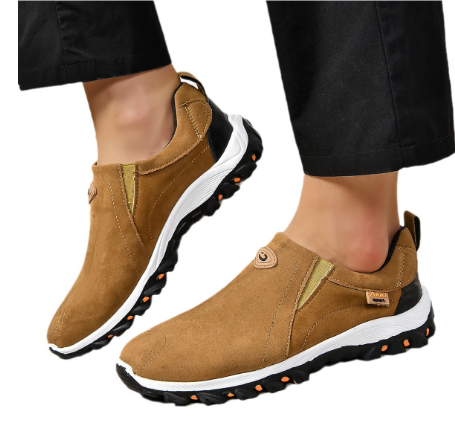 Walking-Schuhe – Herren-Freizeitschuhe für den Alltag zum Hineinschlüpfen-Braun-38-Chaps Herrenmode