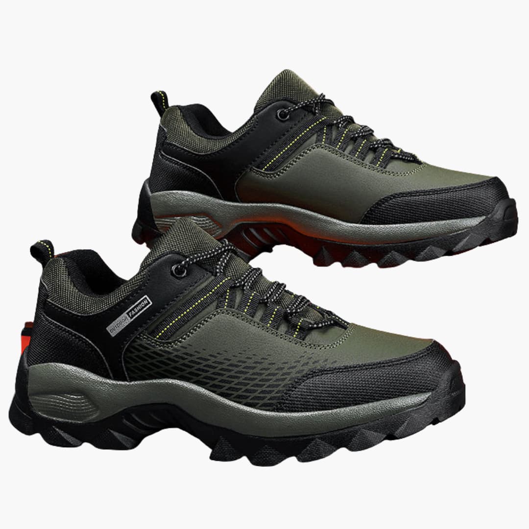 Wanderschuhe für Herren mit Schnürverschluss und strukturierter Außensohle 0