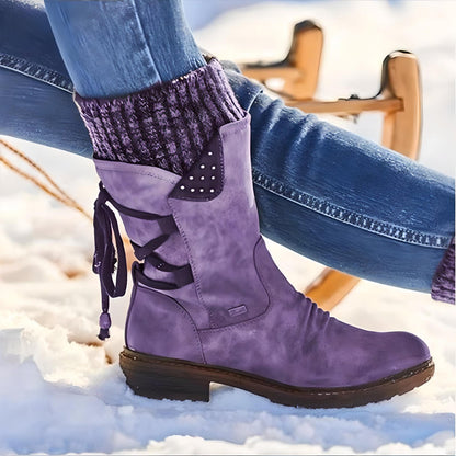 Winterschuhe Schneestiefel Damen Warm Schnürsenkel - BerlinGlamour