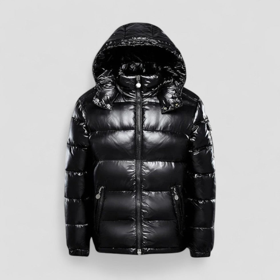 Warme Herren Winter Pufferjacke mit Kapuze 0
