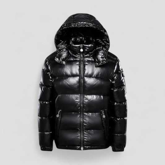 Warme Herren Winter Pufferjacke mit Kapuze 0