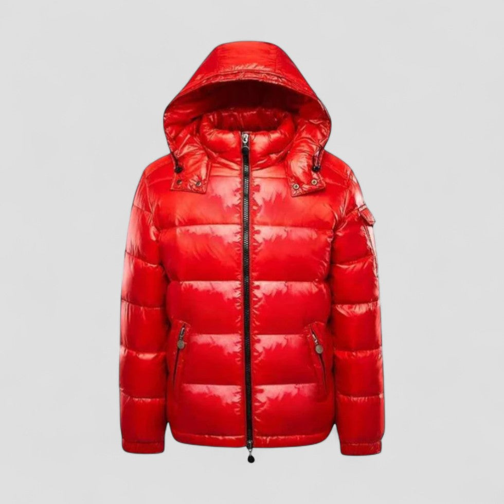 Warme Herren Winter Pufferjacke mit Kapuze 1