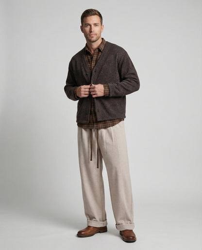 Herren Winterhose Fleece Bequem Warm Mit Baggy Fit