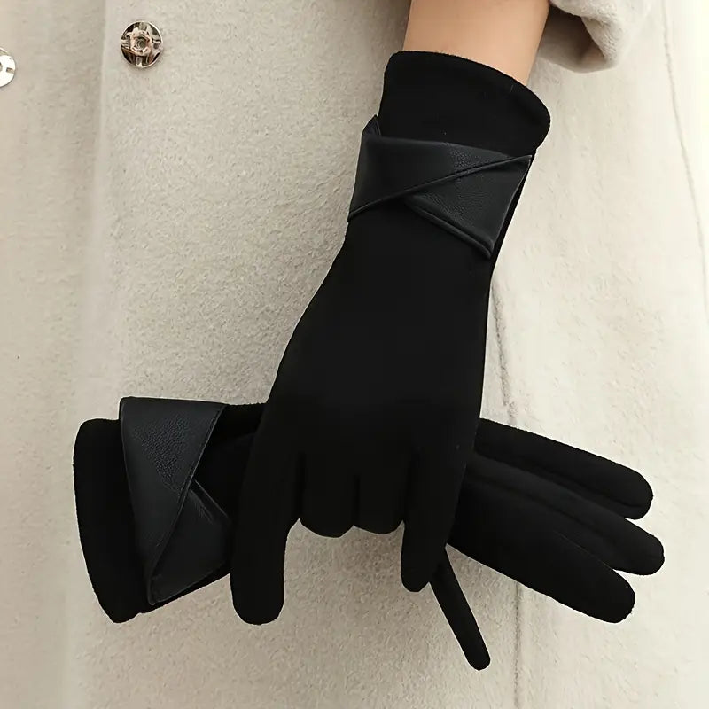 Warme Damen Winterhandschuhe Schwarz