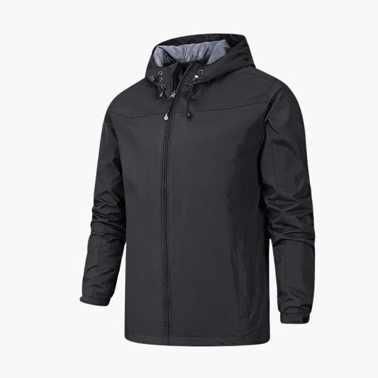 Wasserabweisende Herrenjacke mit verstellbarem Verschluss und schmaler Passform 0
