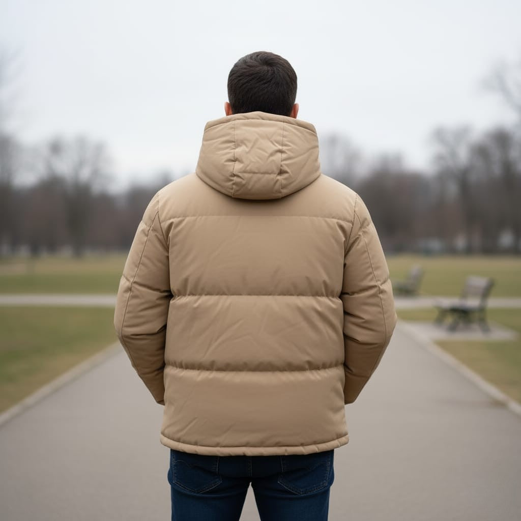 Wasserdichte Daunen-Winterjacke mit Kapuze 2