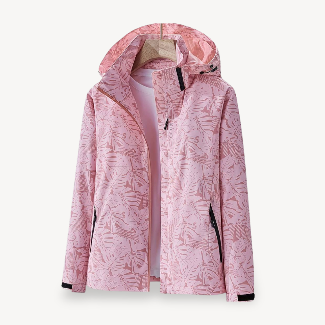 Wasserdichte Jacke mit Blattdruck für Damen | Loravelle 2