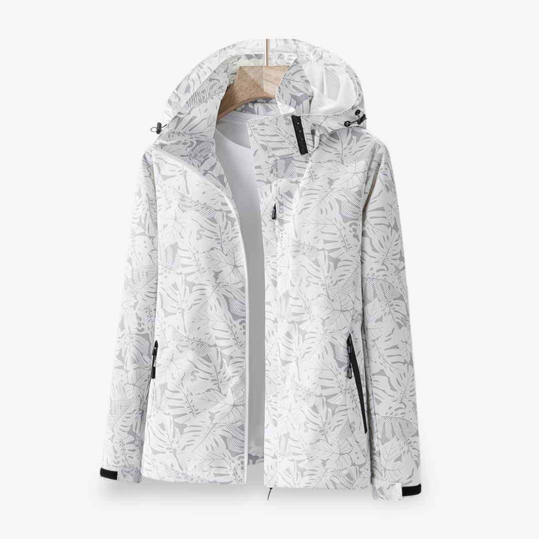 Wasserdichte Jacke mit Blattdruck für Damen | Loravelle 5