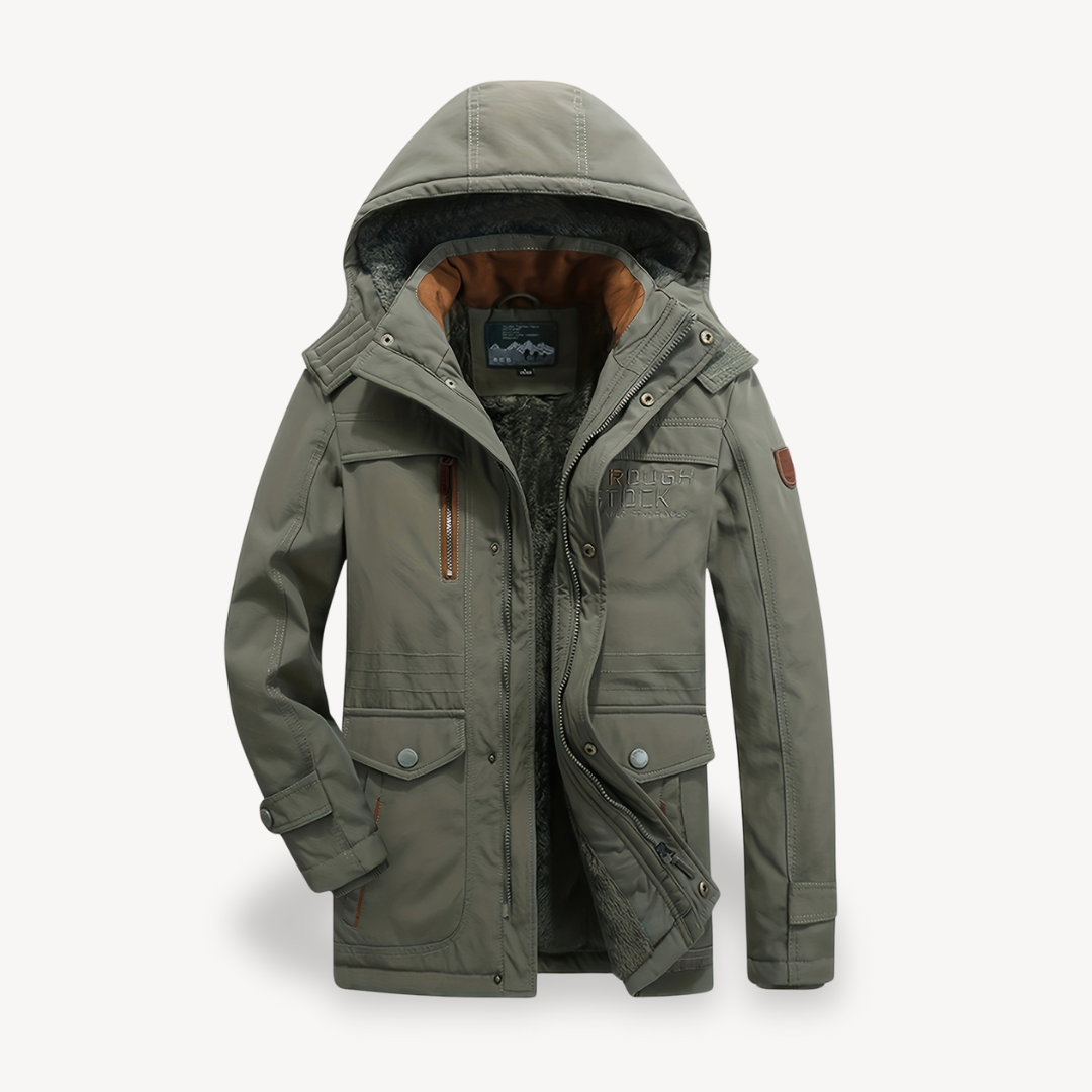 Wasserdichte Parkajacke mit Kapuze für Herren | Loravelle 0