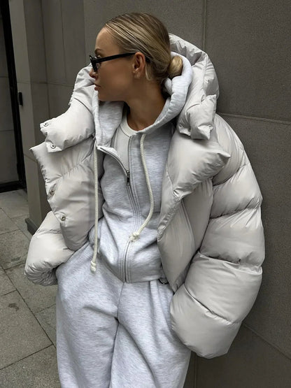 Übergroße Damen Steppjacke Winter Warm
