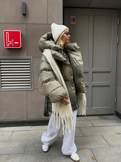 Übergroße Damen Steppjacke Winter Warm