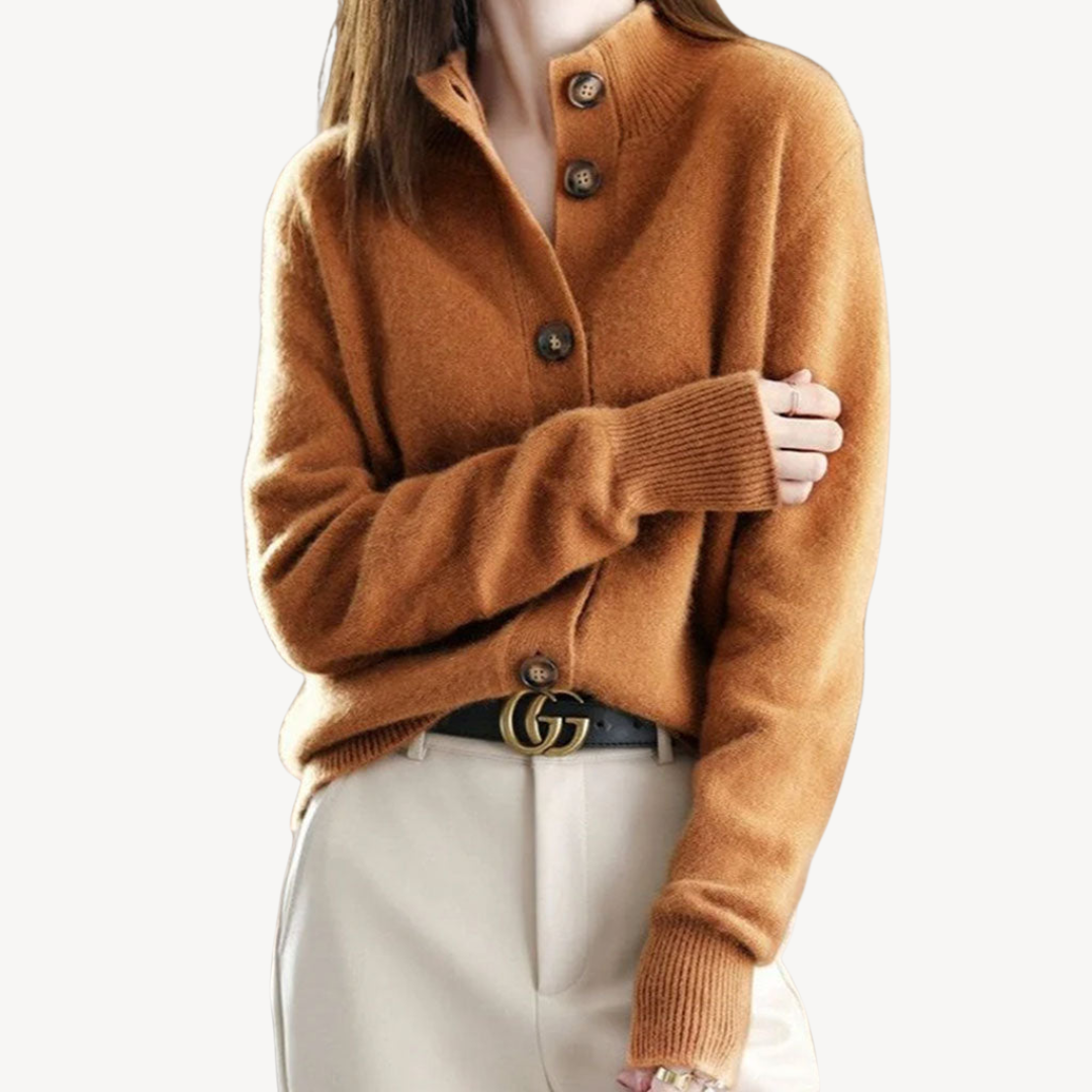 Weicher Strickpullover mit Knopfleiste für Damen | Loravelle 1