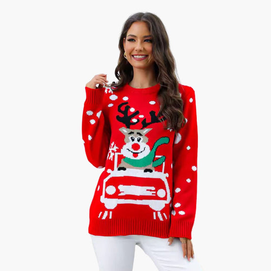 Weihnachts Pullover für Damen mit Rentier Design 0