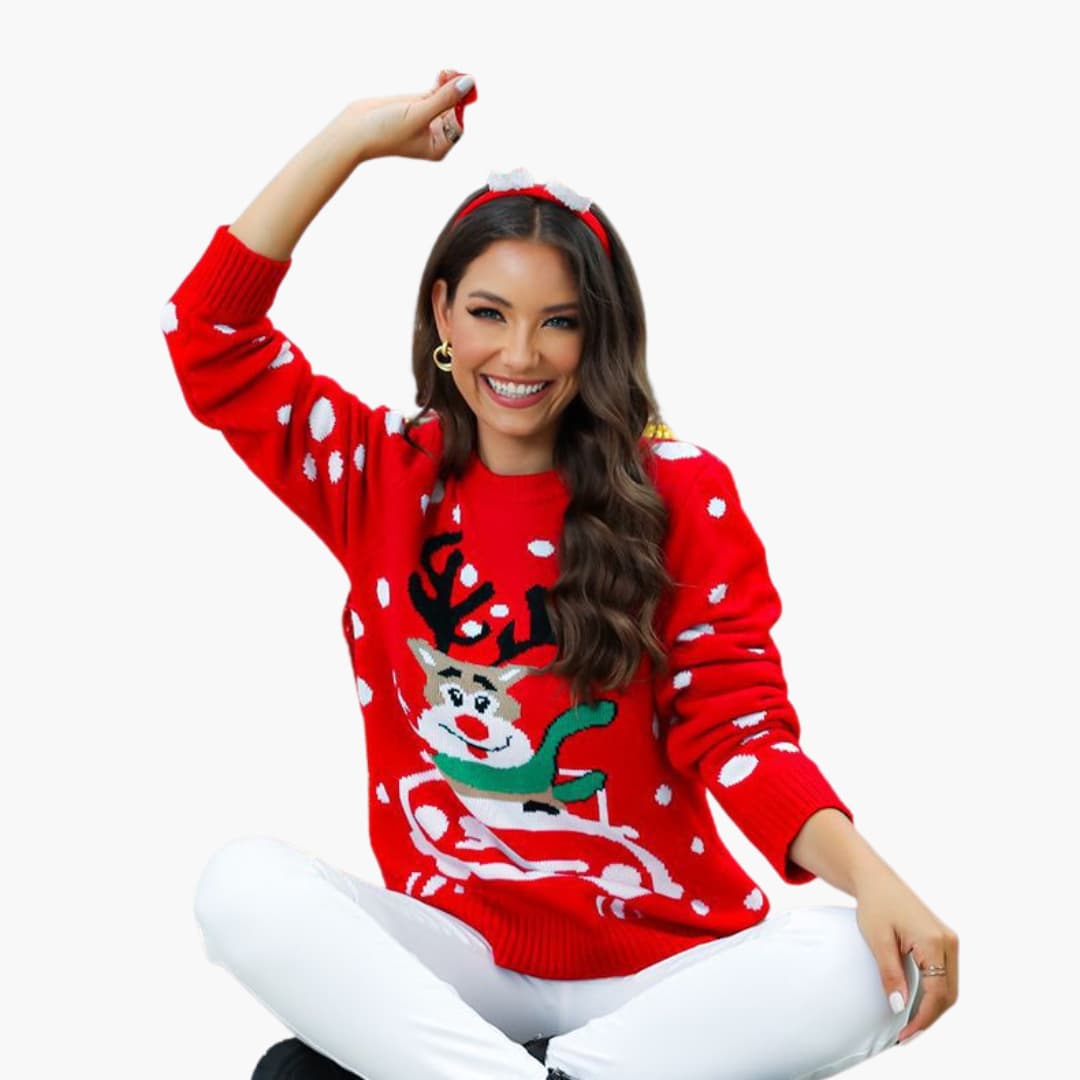 Weihnachts Pullover für Damen mit Rentier Design 1