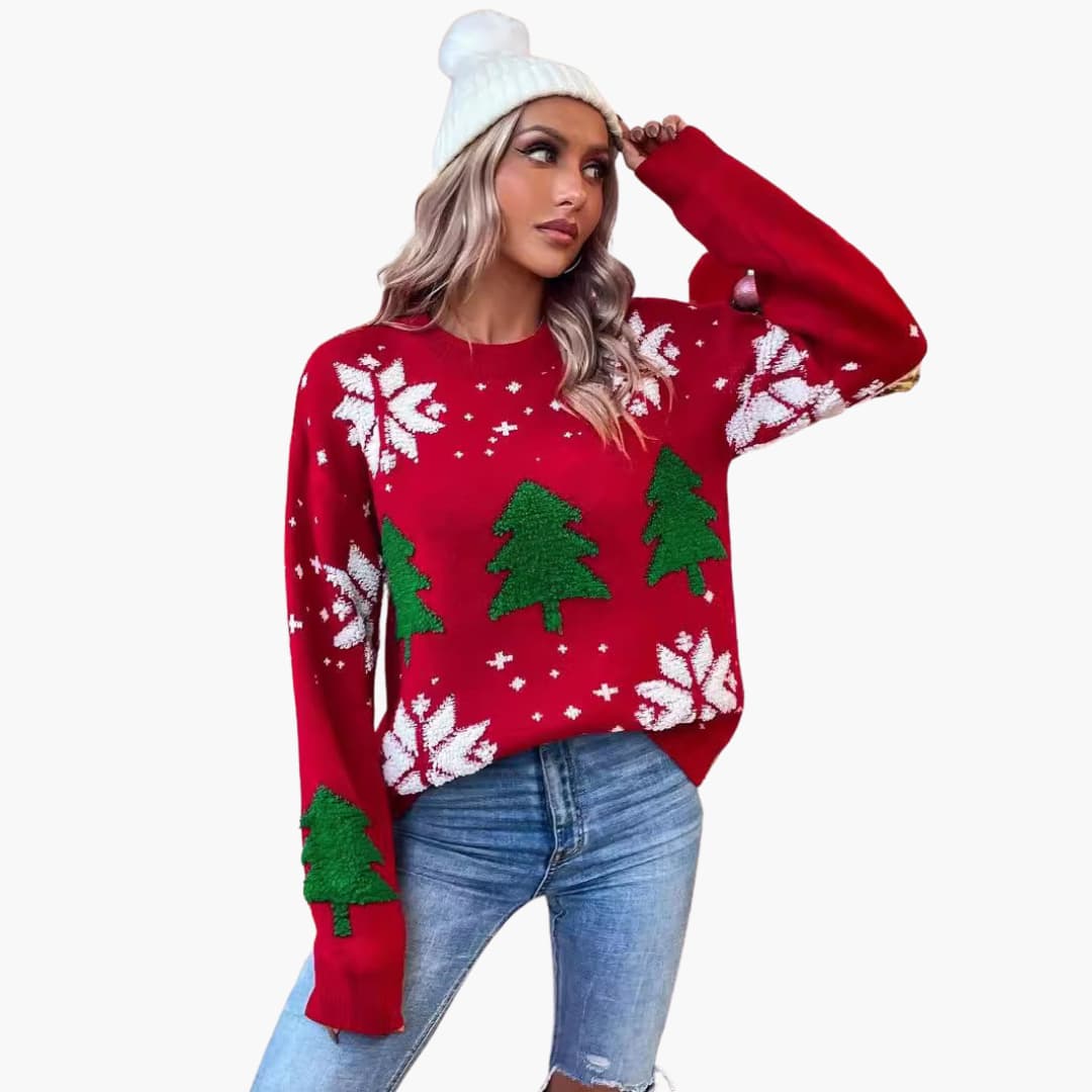 Weihnachts pullover für Damen mit Baum 3