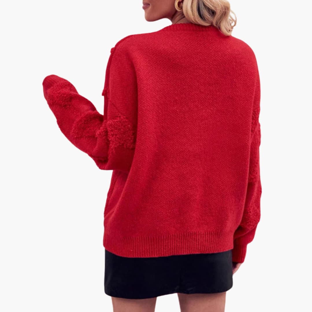 Weihnachtspullover für Damen mit 3D-Details 1