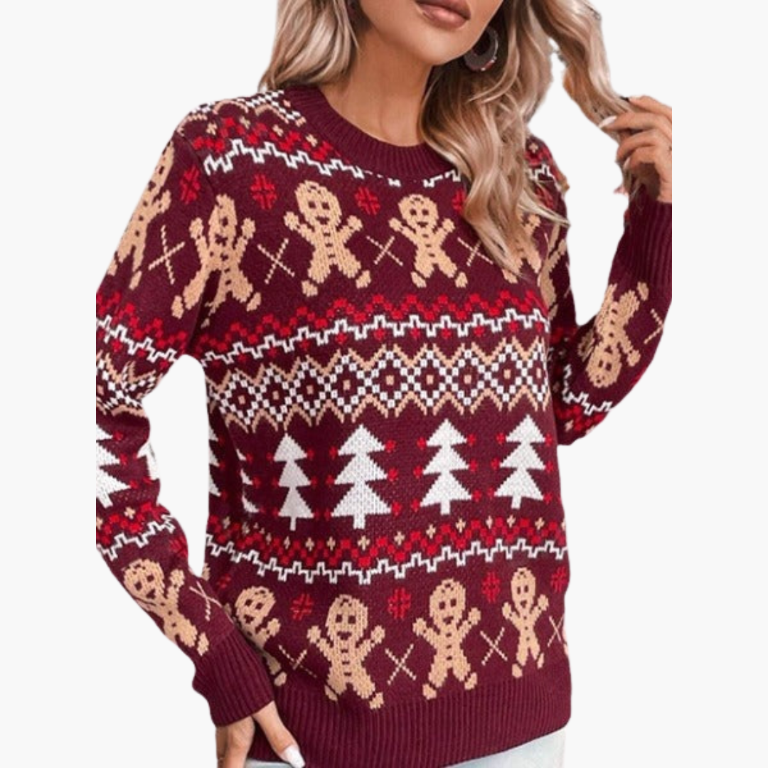 Weihnachtspullover für Damen mit Lebkuchenmotiv 4