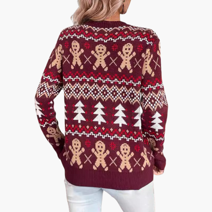 Weihnachtspullover für Damen mit Lebkuchenmotiv 5