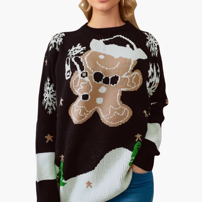 Weihnachtspullover für Damen mit Lebkuchenmotiv 5