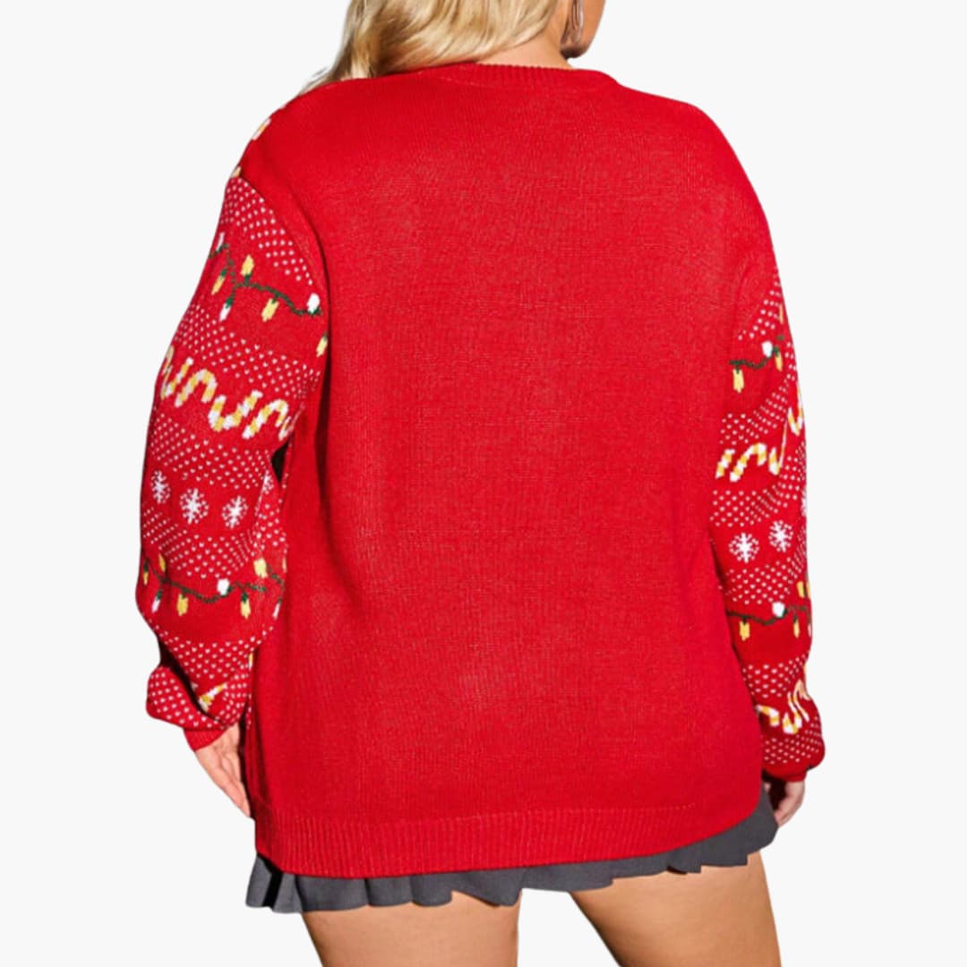 Weihnachtspullover für Damen mit Rentiermotiv 1