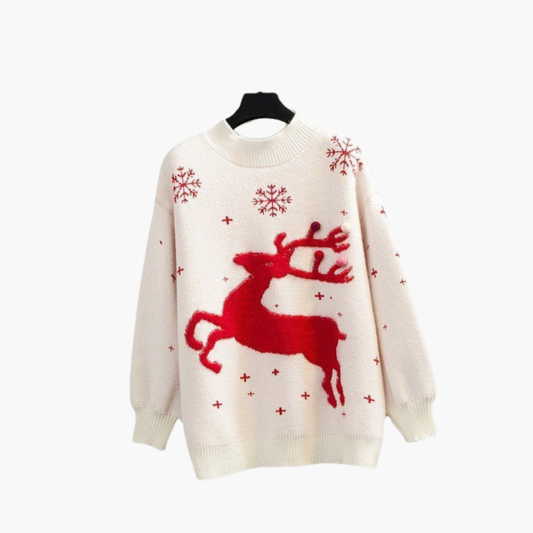 Weihnachtspullover für Damen mit Rentiermotiv 2