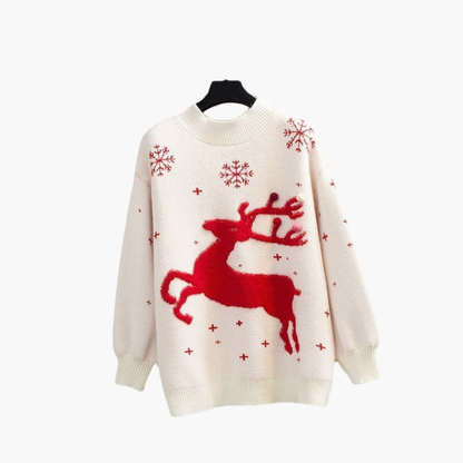 Weihnachtspullover für Damen mit Rentiermotiv 2