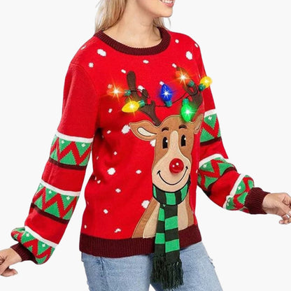 Weihnachtspullover für Damen mit Rentiermotiv 2