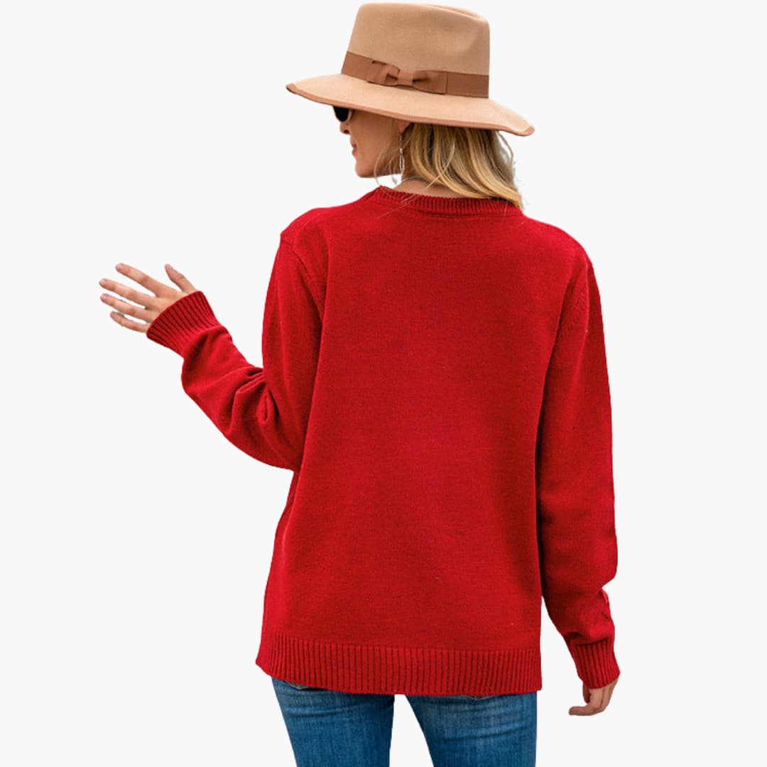 Weihnachtspullover für Damen mit Rentiermotiv 4