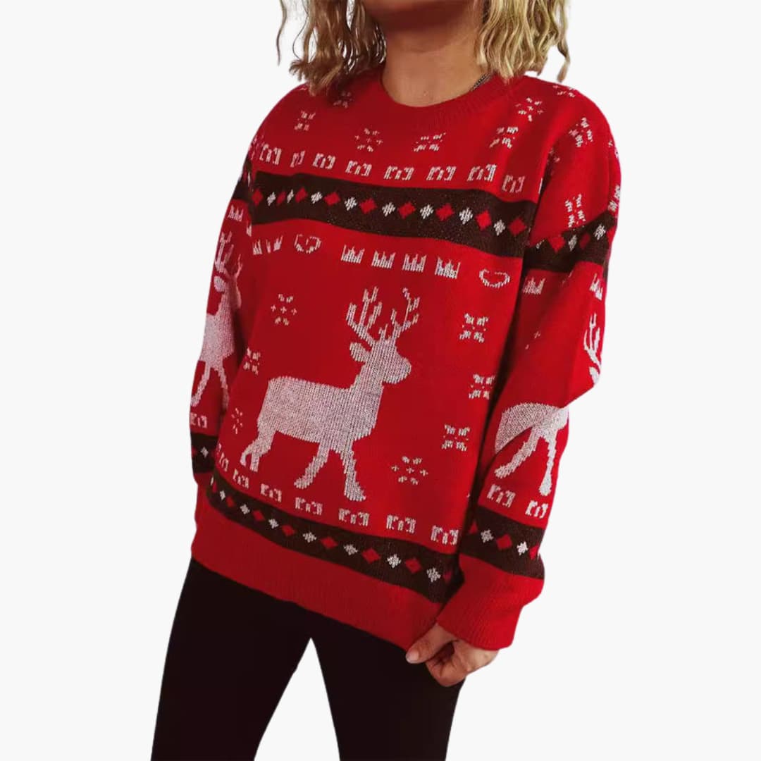 Weihnachtspullover für Damen mit Rentiermotiv 4