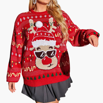 Weihnachtspullover für Damen mit Rentiermotiv 5