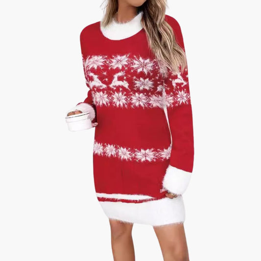 Weihnachtspullover für Damen mit Schneeflocken Design 0
