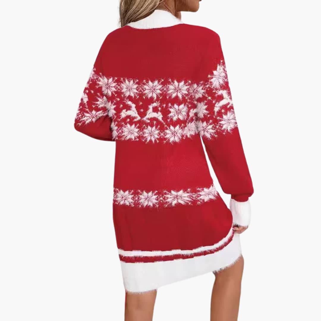Weihnachtspullover für Damen mit Schneeflocken Design 3