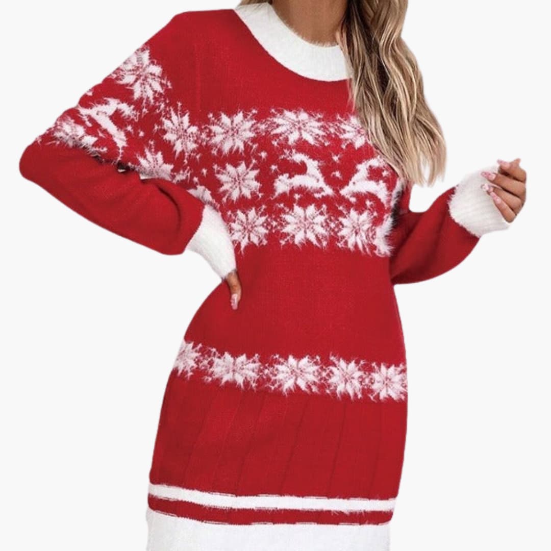 Weihnachtspullover für Damen mit Schneeflocken Design 4