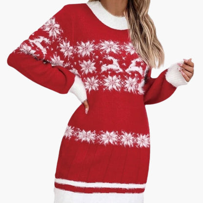 Weihnachtspullover für Damen mit Schneeflocken Design 4