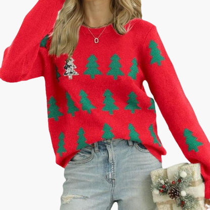 Weihnachtspullover für Damen mit Weihnachtsbaum-Motiv 4