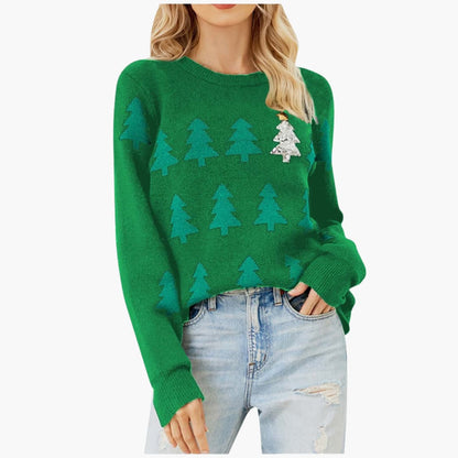 Weihnachtspullover für Damen mit Weihnachtsbaum-Motiv 5