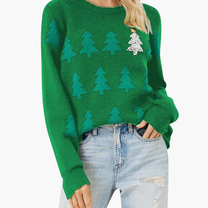 Weihnachtspullover für Damen mit Weihnachtsbaum-Motiv 6