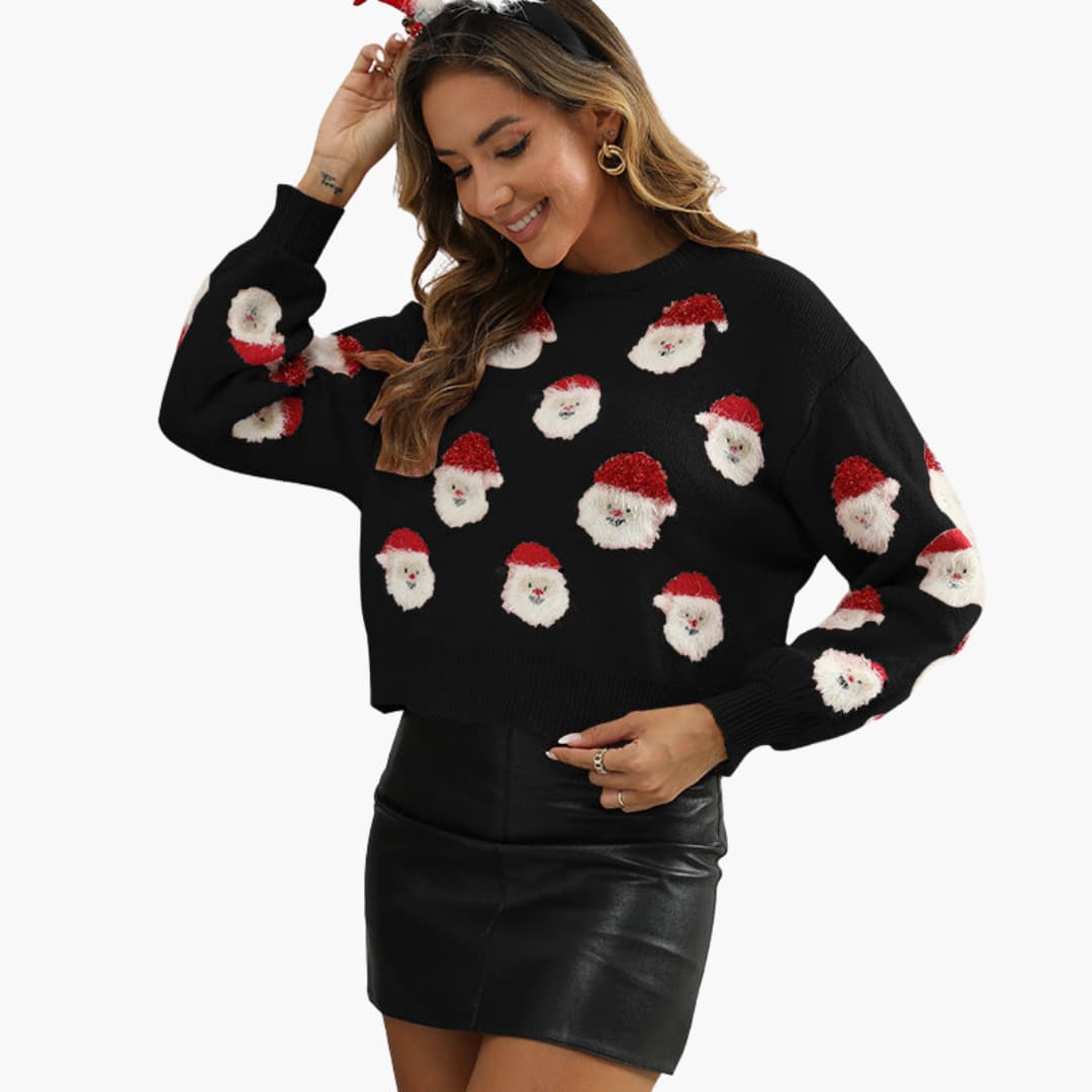 Weihnachtspullover für Damen mit Weihnachtsmannmotiv 5