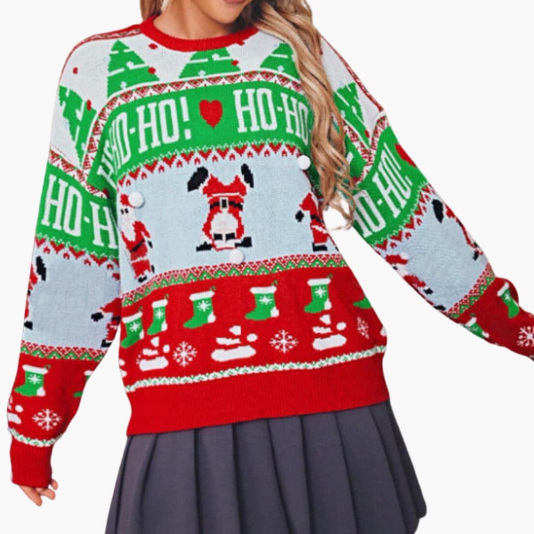 Weihnachtspullover für Damen mit festlichem Design 0